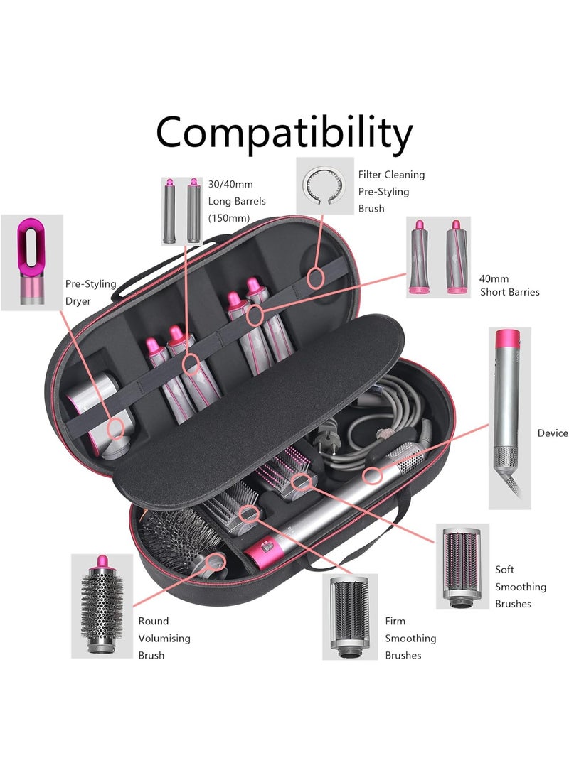 RLSOCO Hard Case for Dyson Airwrap i.d./Airwrap Co-anda2x Multi-Styler and Dryer - Fits 4pcs Long Barrels or Short Barrels - Black (Case Only,Hair Styler is not Included) - Image 2